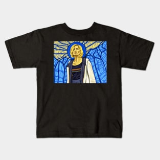The 13th Doctor - stained glass inspired portrait Kids T-Shirt